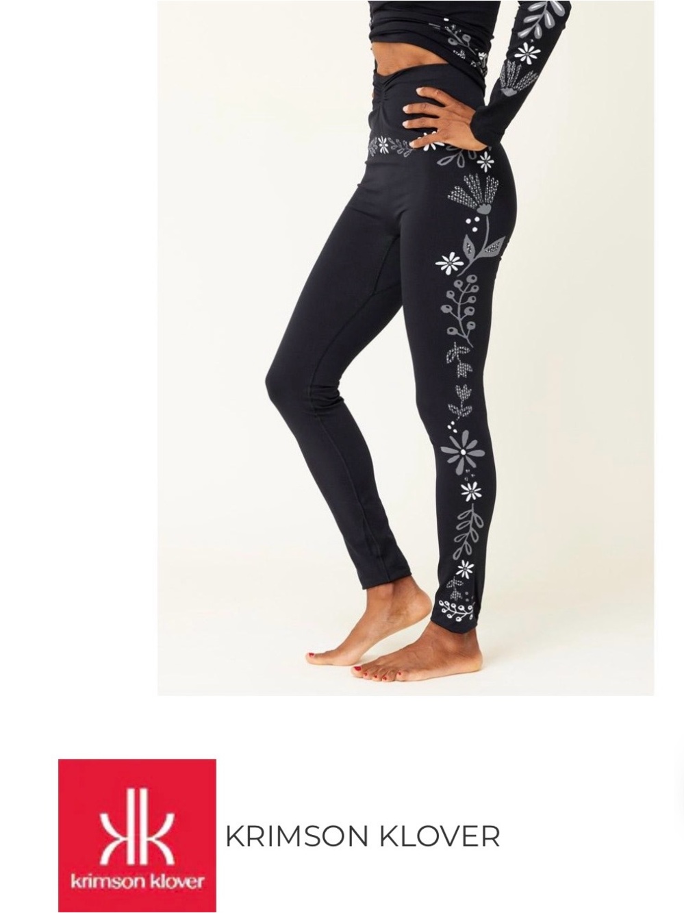 Krimson Klover Ava Black Floral Leggings
Xs/s